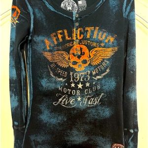 Affliction Men’s Waffle Knit Shirt S